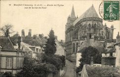 CPA Montfort the amaury Apse of the church seen of the street of the Furnace
