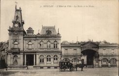 Meulan CPA Town hall the market and Stations