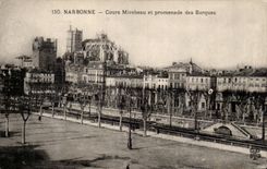 Narbonne - Mirabeau Kurs und Weg der Boote - CPA
