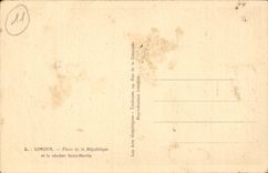 CPA Limoux Places Republic and the bell-tower Saint Martin