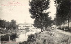 Limoux CPA Seen on the Aude and the bell-tower
