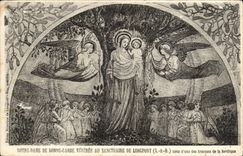 CPA Notre Dame de Bonne Garde veneree au sanctuaire de Longpont tiree d'une dces gravures de la basilique