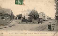 Montgeron CPa Crossroads with main street and the street of Chalandray