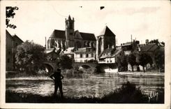 CPA Moret la ville vue de la rive droite du Loing
