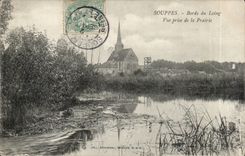 CPA Soups Edges of Loing Seen from of the meadow