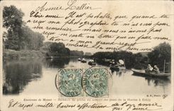 Surroundings of Neaux - Vessels Fishing upstream of the bridge of the Marne has Esbly CPA