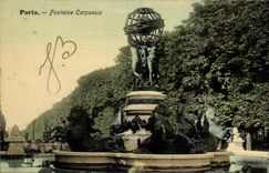 Paris CPA Fountain Carpeaux (Luxembourg)