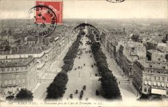 Paris CPA Panorama taken of Arc de Triomphe