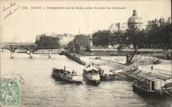 Paris CPA Perspective sur la Seine prise du pont du Carrousel