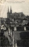 Chartres CPA arrows of the cathedral Seen from top of the Guillaume door