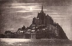 Mont Saint Michel CPA Effect of the moon
