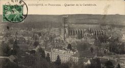 Soissons CPA Panorama District of the cathedral