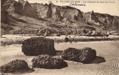 Villers auf Klippen des Meer CPA mit dem Sprung des Hundes