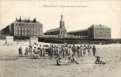 Berck Strand - SeeHopiatl und Kinder - CPA