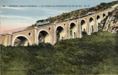 CPA Lourdes the viaduct of the funicular of the peak of Jer