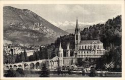 CPA Lourdes the basilica of the peak of Jer