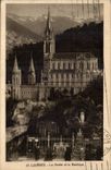 CPA Lourdes the cave and the basilica