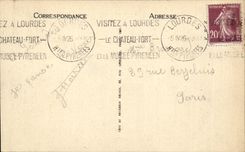 CPA Lourdes the virgin couronnee and the castle