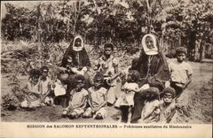 Mission of Solomon Septentrional - Invaluable auxiliaries of the Missionary - child - children painted face - CPA