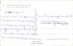 Fontenay the Count MODERN CARD Garden of the town hall