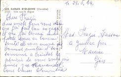 Sande des olonne CPA gesehen auf die Verdammung (ligthhouse Scheinwerfer)