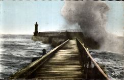 CPA Sande von olonne ein schweres Schwellen auf dem Observatorium des grossen Piers