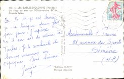 CPA Sande von olonne ein schweres Schwellen auf dem Observatorium des grossen Piers