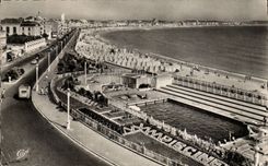 CPSM Sande der olonne Ansicht des Swimmingpools vom Damm und von Strand