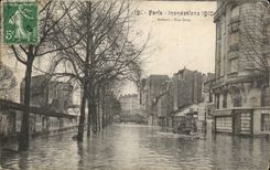 Believed of the Seine Paris CPA Floods Auteuil Large Street
