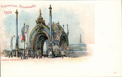 EXposition Universelle de 1900 CPA Paris Porte principale