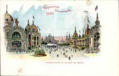 EXposition Universelle de 1900 CPA Paris Perspective du champ de MArs