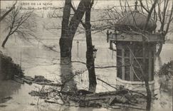 CPA Inondations CRue de la Seine Paris Janvier 1910 Pont neuf Le vert galant inonde