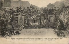 Paris CPA the tomb of the unknown soldier buries under Arc de Triomphe 11 Nov 1920