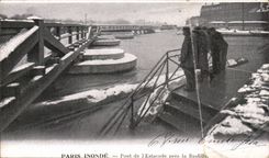 Paris 11 - Believed of the Seine - Paris Floods - Bridge of the Climbing close the Bastille - CPA