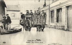 Paris - 16 - La Grande Crue de la Seine Janvier 1910 - Rue Felicien David - CPA 