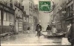 Paris - 5 - the Great Rising of the Seine January 1910 - Rescue Places Maubert - fold - CPA