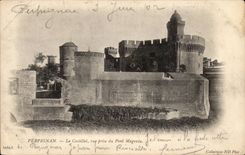 Perpignan CPA Le CAstillet vue prise du Pont Magenta