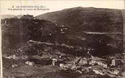 Perthus - View and road of Bellegarde - CPA