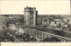 Vincennes CPA Panoramic View on the keep and the house of the queen