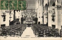 Interior Perreux CPA of the church