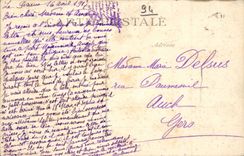 Interior Perreux CPA of the church