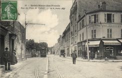 Saint Maur of Pits CPA Street of the bridge of Creteil (tram)