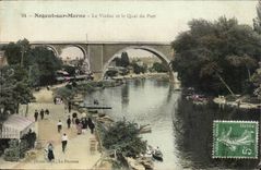 Nogent on the Marne CPA the viaduct and the quay of the port