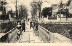 CPA the park of Saint Maur the avenue of the lakes and the footbridge
