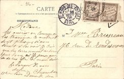 CPA the park of Saint Maur the avenue of the lakes and the footbridge