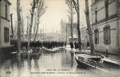 Nogent on the Marne CPA Entering of the avenue Charles V (rising floods)