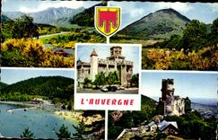 Auvergne CPA SAncy Puy D Dome the lake Chambon Castle of Tournoet