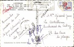 Auvergne CPA SAncy Puy D Dome the lake Chambon Castle of Tournoet