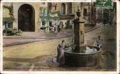 Auvergne CPA Chamailleres the fountain on the place