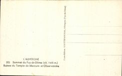 Summit of Puy de Dome alt 1465 - Ruins of the Mercury Temple and Observatory - CPA